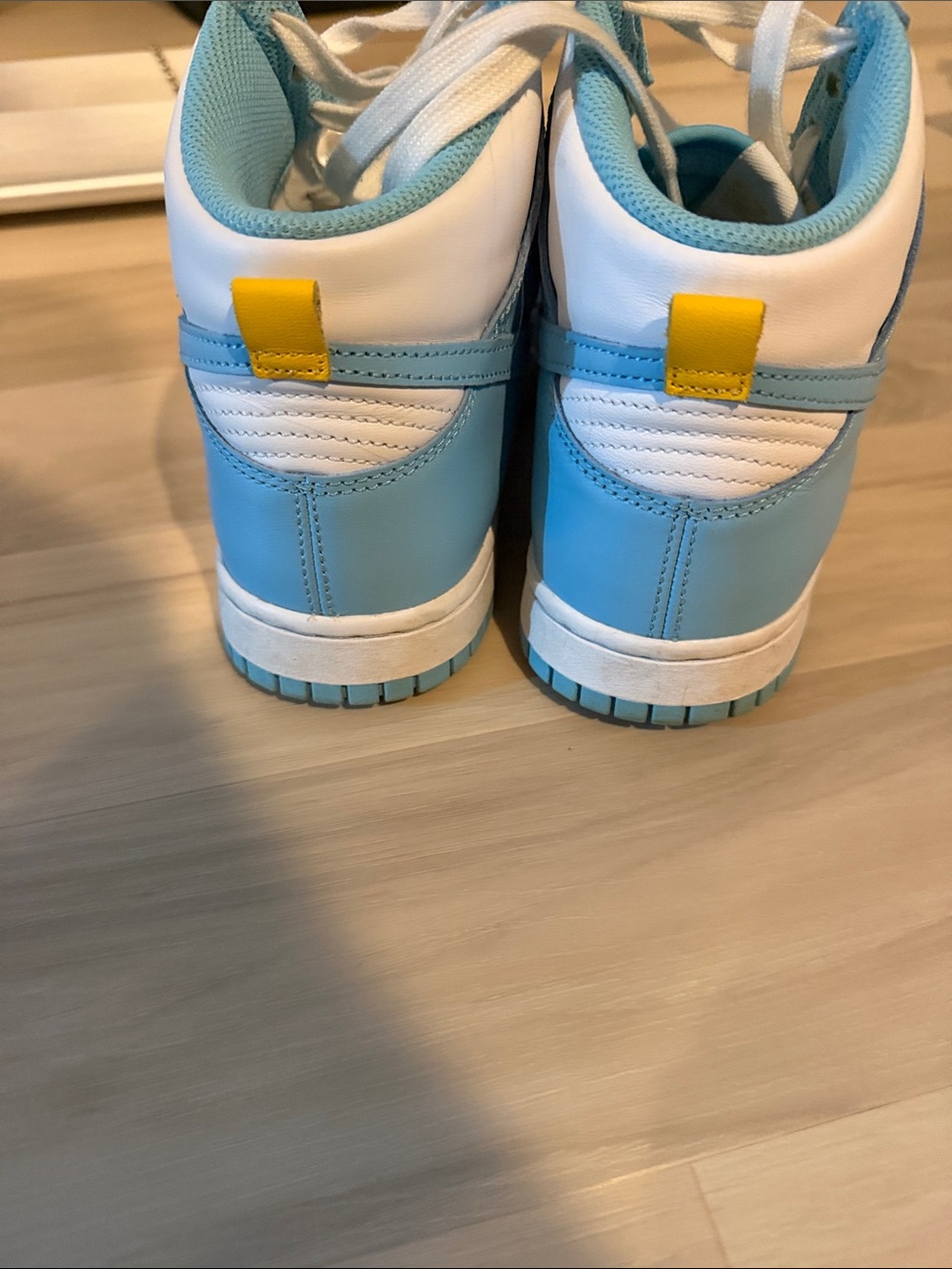 Nike Women's Light Blue and White High-Top Sneakers - Picture 4 of 4